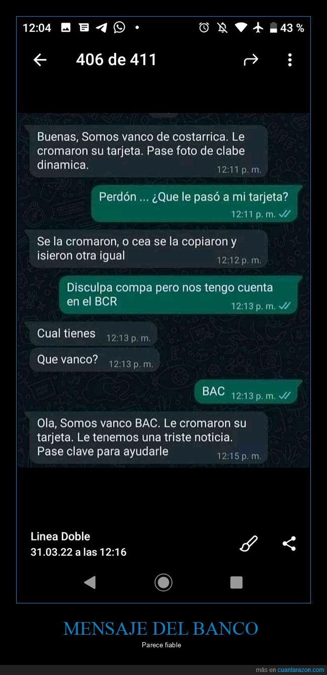 banco,estafa,whatsapp