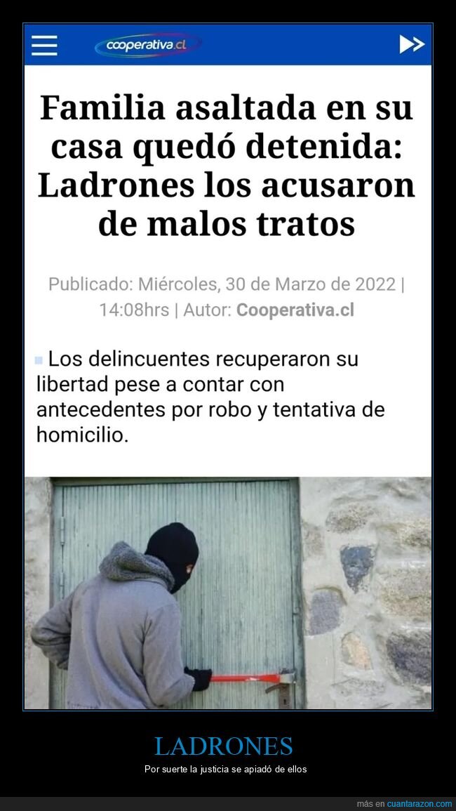 detenidos,familia,ladrones,malos tratos