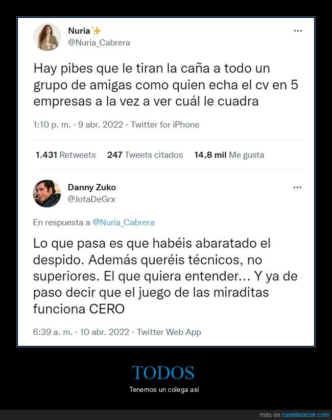 tirar la caña,amigas,currículum