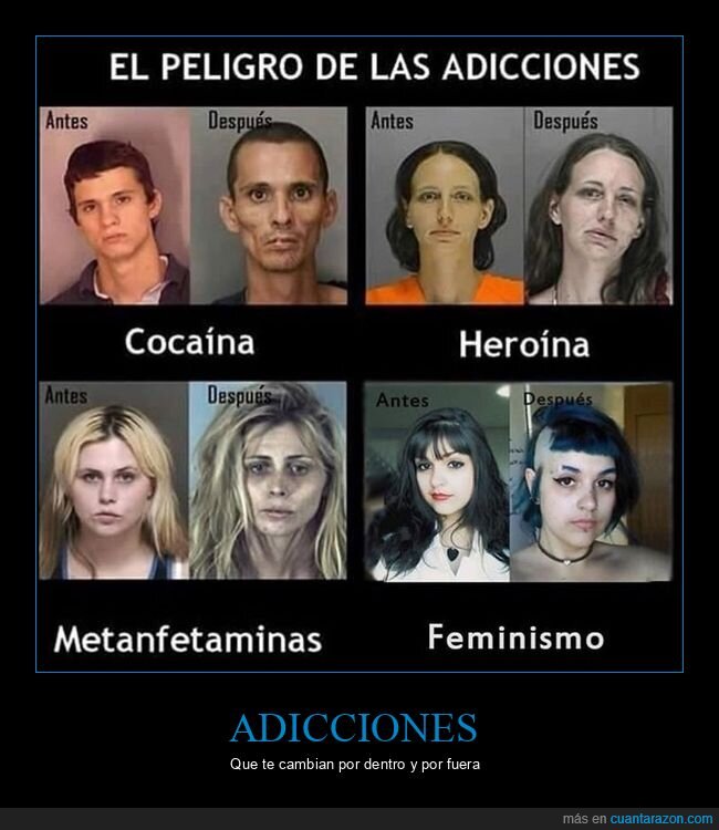 peligro,adicciones,feminismo