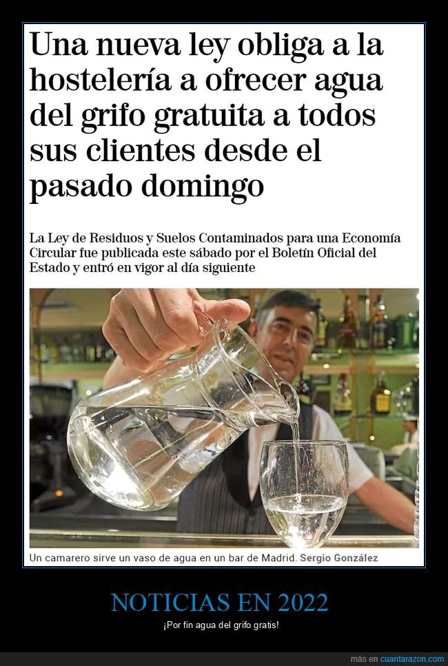 ley,hosteler&iacute;a,agua del grifo