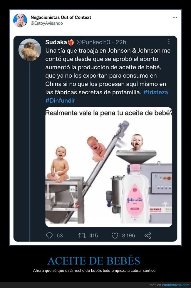 aborto,aceite de bebé,conspiranoicos,negacionistas