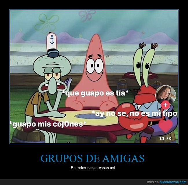 amigas,bob esponja,novios,chicos,opiniones