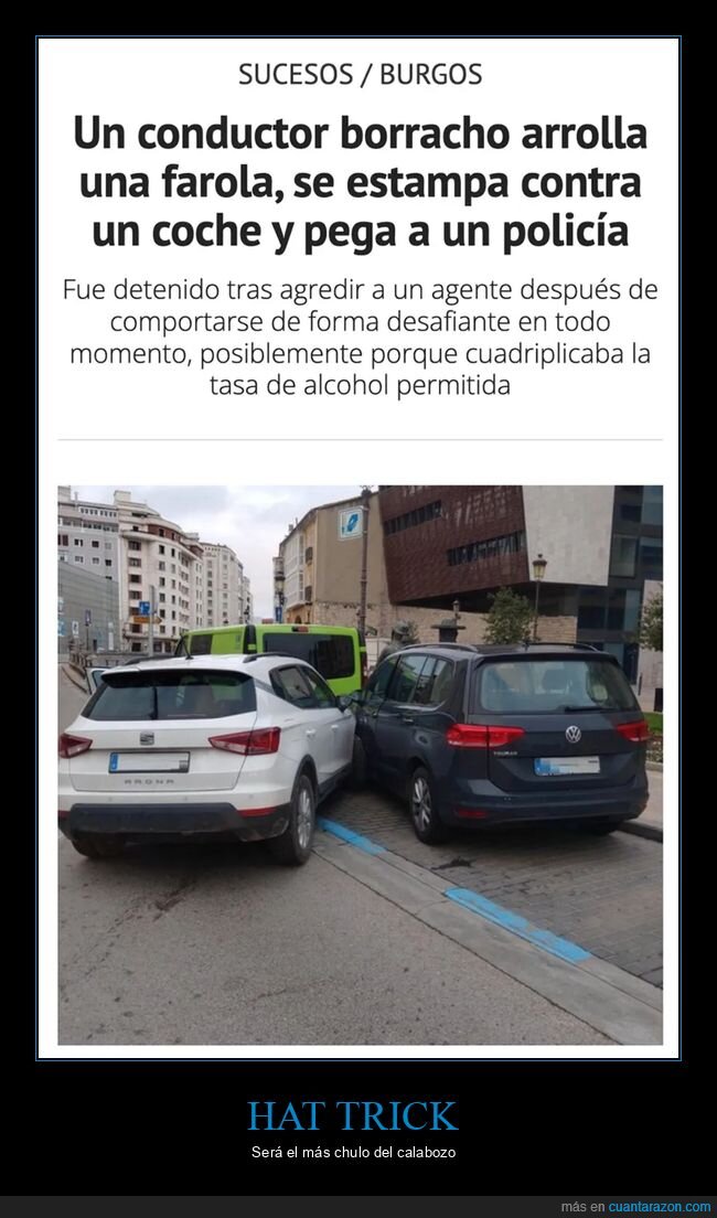 detenido,conductor borracho,accidente,pegar,policía