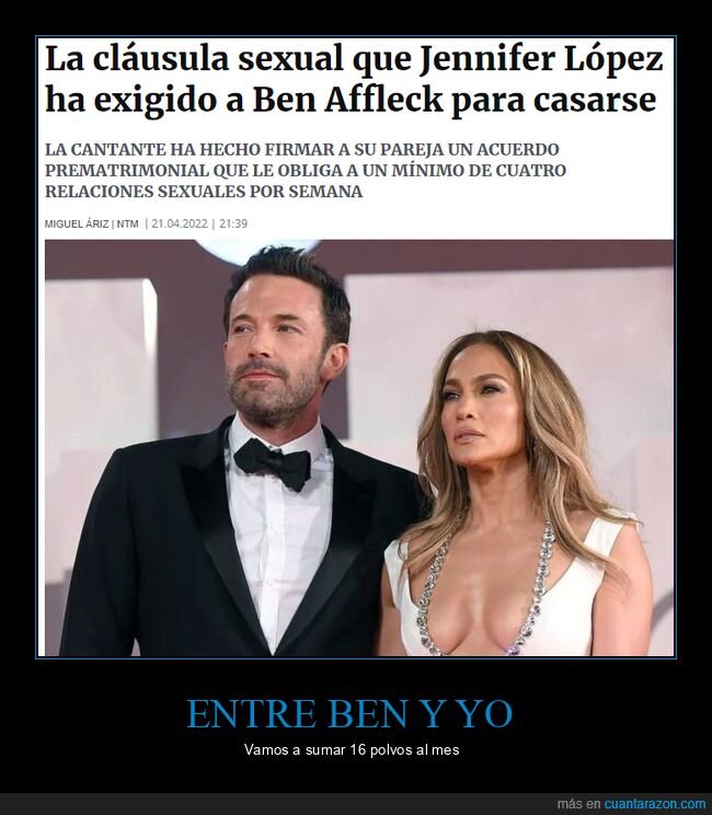 ben affleck,jennifer lopez,boda,requisito,sexo