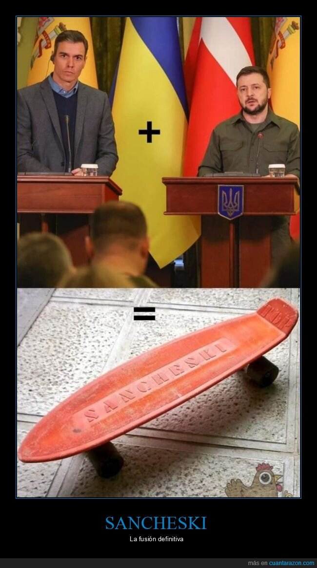 pedro sanchez,monopatín,zelenski