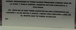 Enlace a Ojito con la respuesta de 3 hojas que ha escrito la vecina, se la veía con ganas de venganza