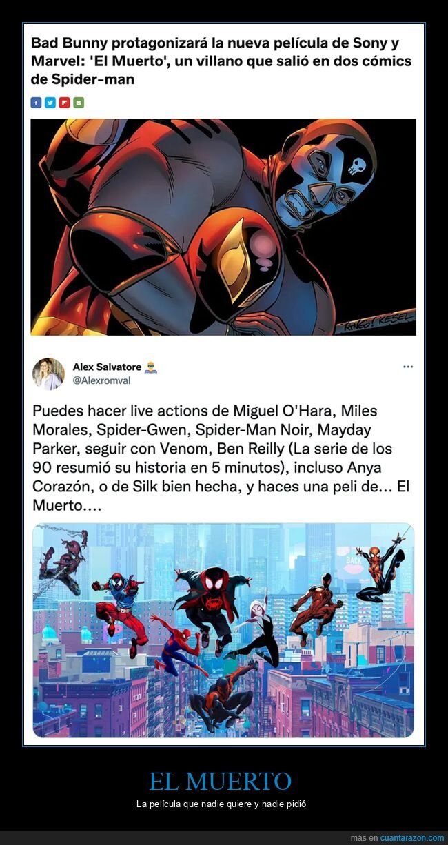 bad bunny,el muerto,spiderman