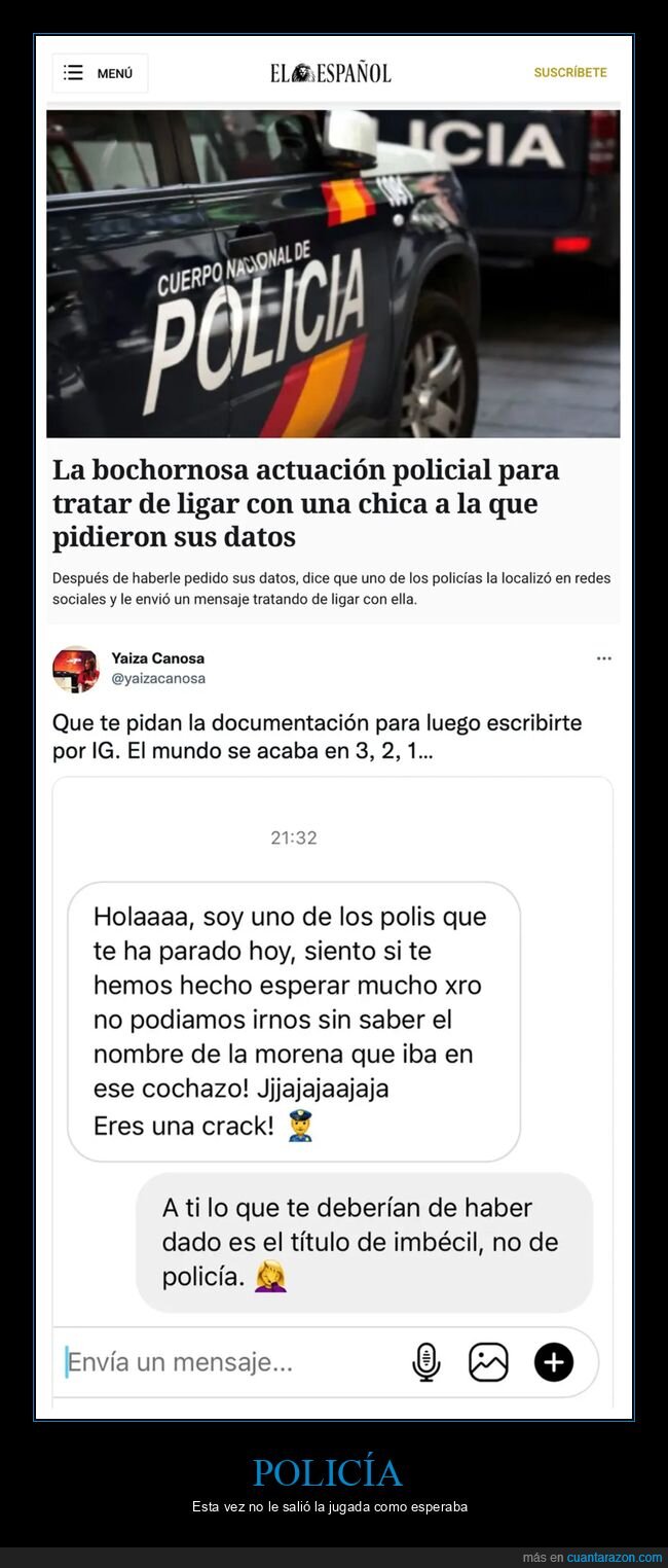 policía,ligar,datos,instagram