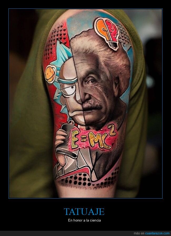 rick y morty,einstein,tatuaje