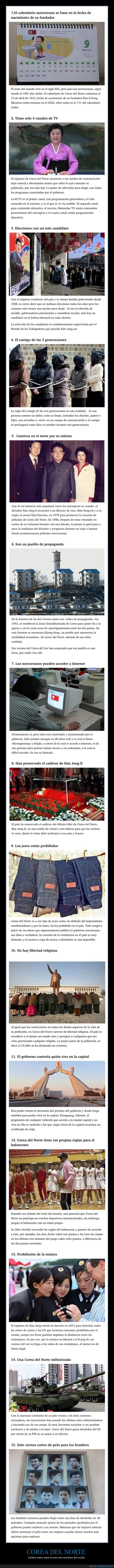 corea del norte,curiosidades