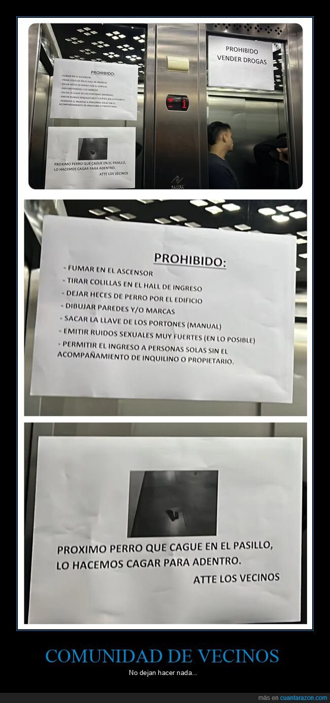 cagar,carteles,perros,vecinos,wtf