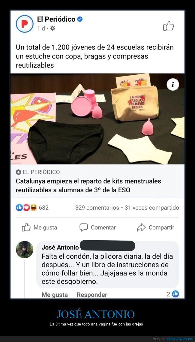 colegios,kits menstruales,comentario,fails