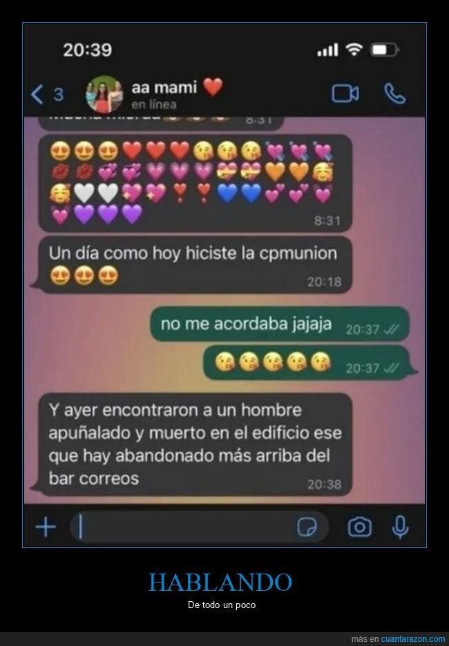 apu&ntilde;alado,comuni&oacute;n,madre,whatsapp,wtf