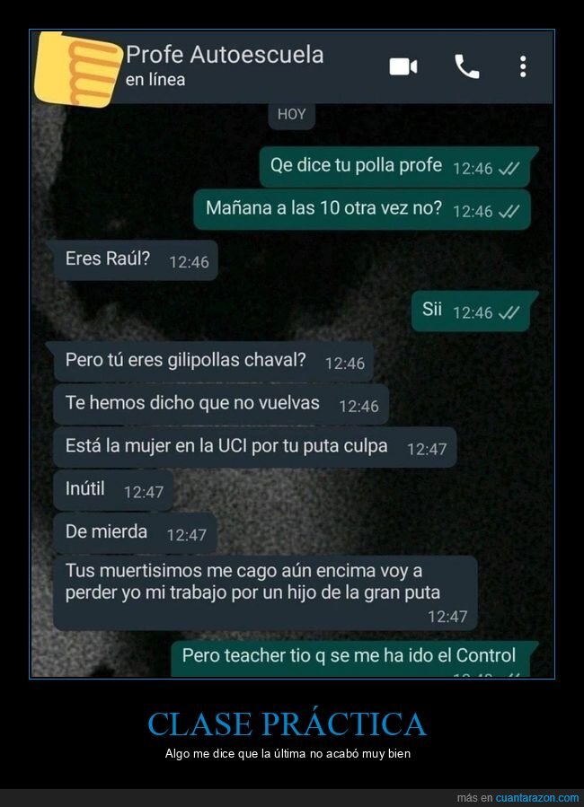 autoescuela,clase práctica,uci,wtf,profesor