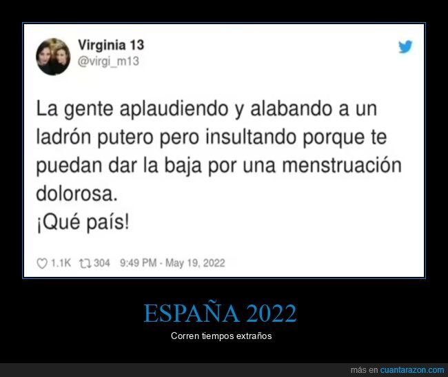 rey emérito,regla,baja,trabajo,menstruación