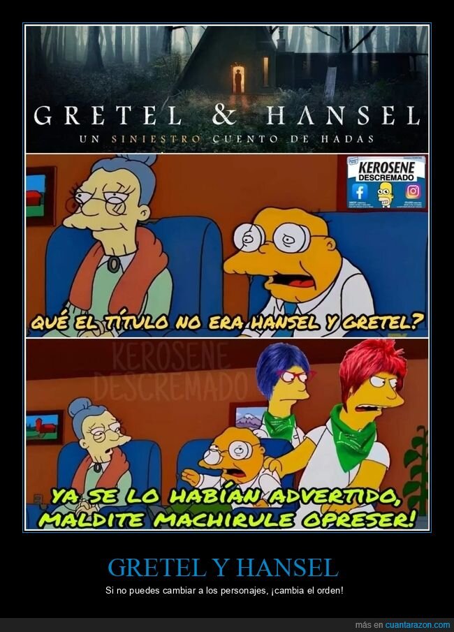 gretel y hansel,orden,nombres