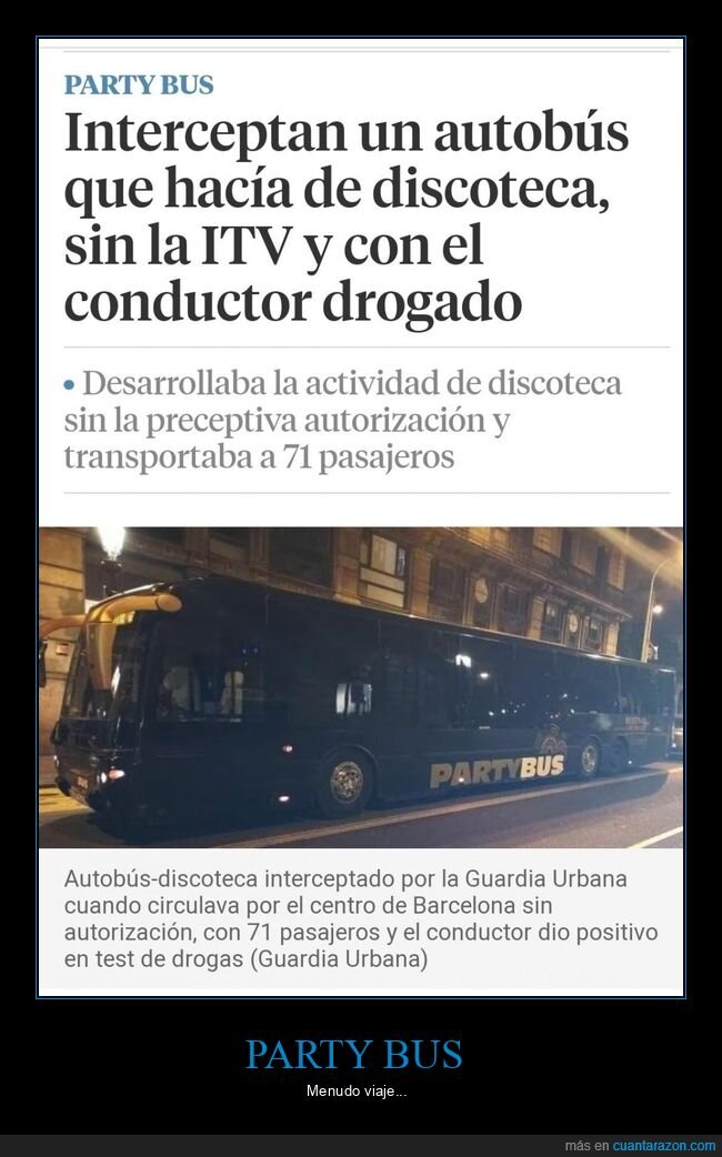 autobús,discoteca,itv,conductor,drogado