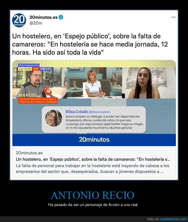 12 horas,antonio recio,hostelería,media jornada