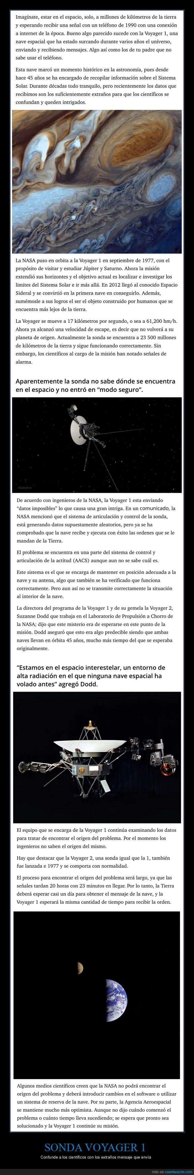 sonda,voyager 1,mensajes,funcionamiento