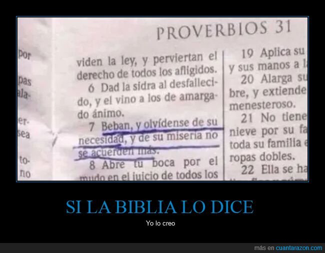 beber,biblia,olvidar