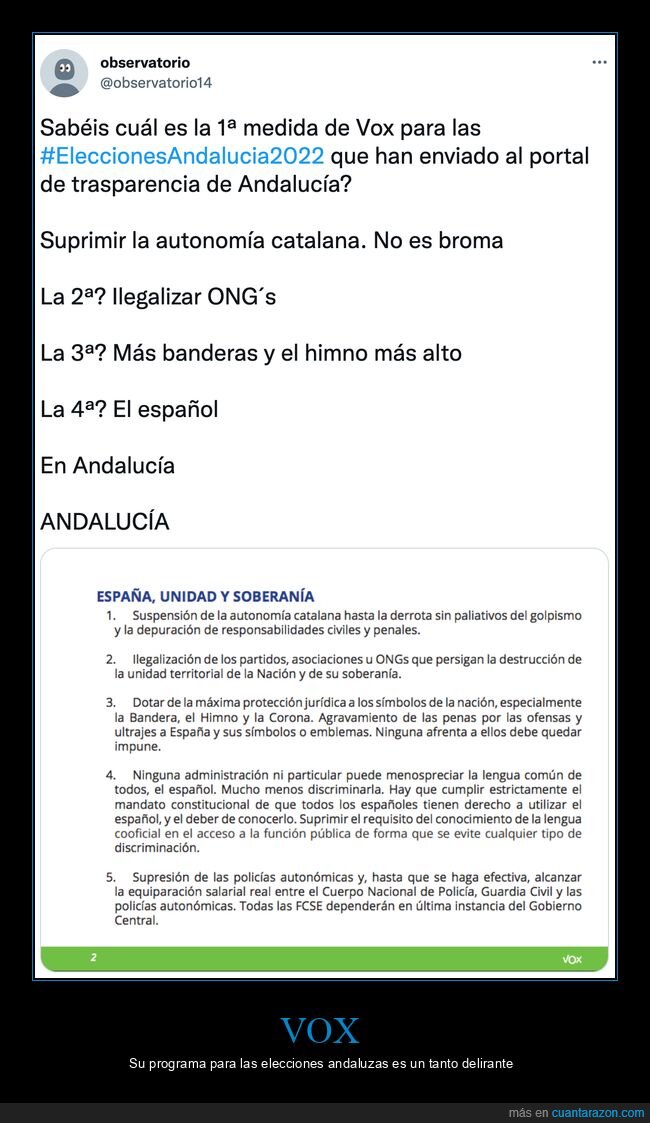 vox,programa electoral,políticos