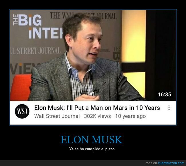 10 a&ntilde;os,elon musk,marte