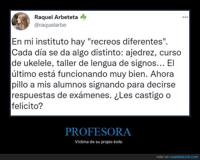 profesora,lengua de signos,respuestas,exámenes