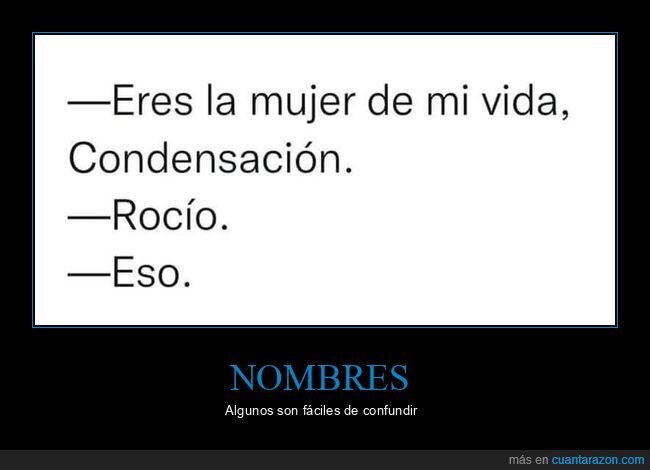 condensación,rocío,nombres