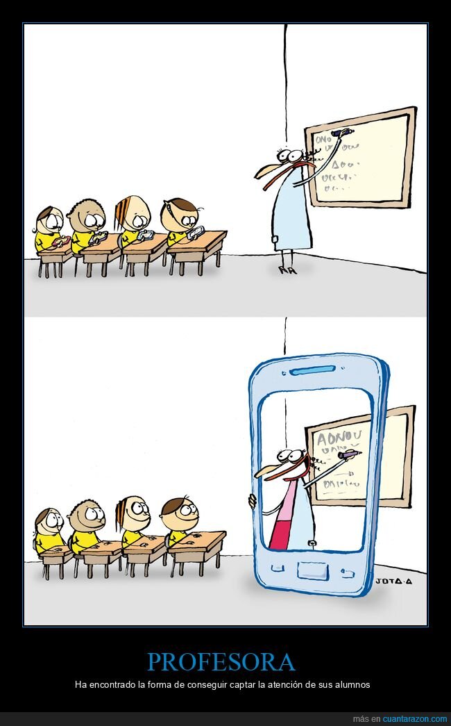 profesora,clase,alumnos,móvil