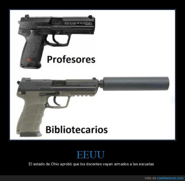 profesores,bibliotecarios,silenciador,eeuu,armas