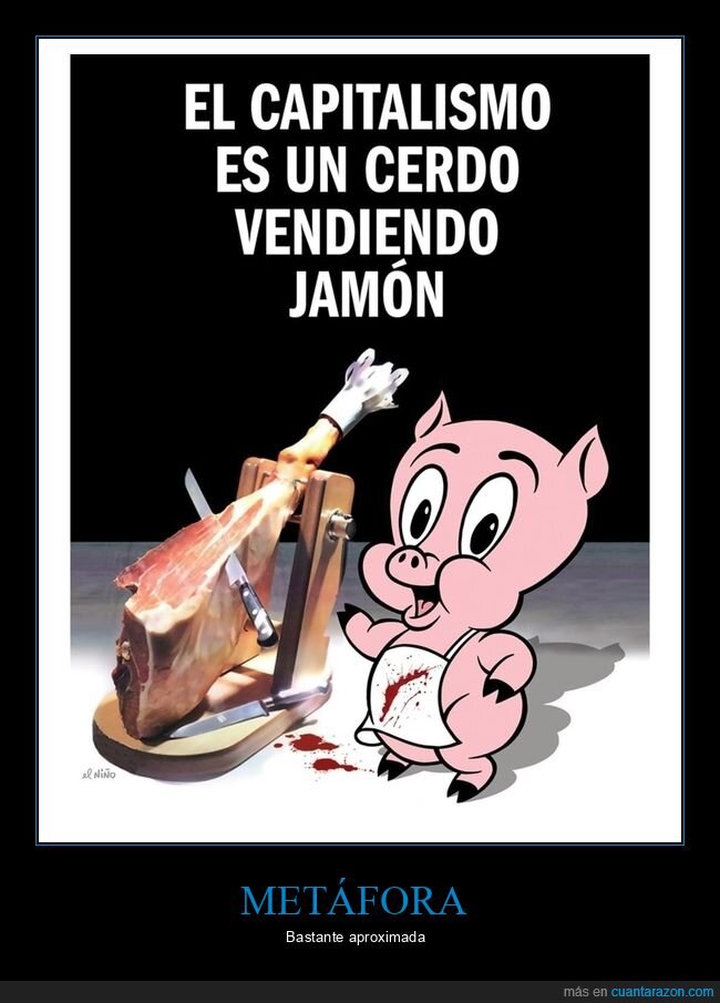 capitalismo,cerdo,vendiendo,jamón