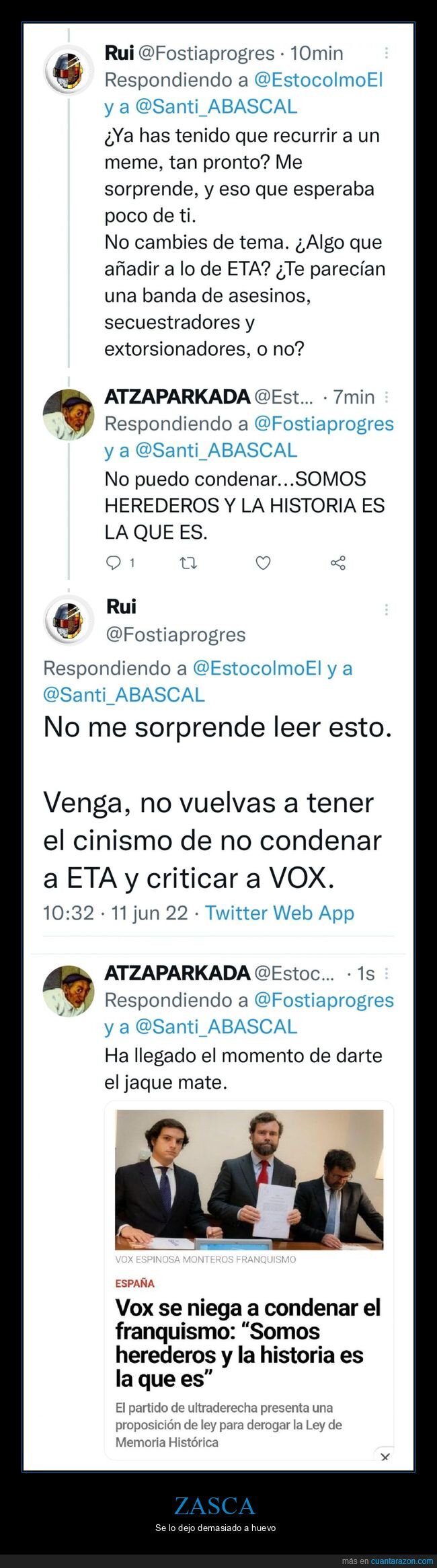 vox,eta,franquismo,condenar