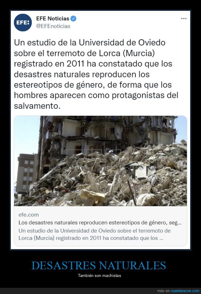 terremoto,lorca,desastres naturales,estereotipos de género
