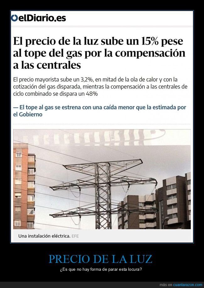 precio,luz,subir,tope del gas