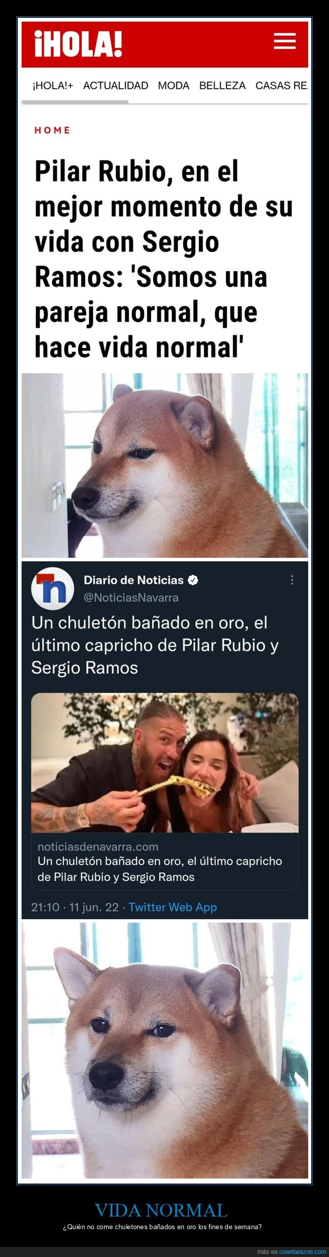 chuletón,oro,pilar rubio,sergio ramos,vida normal