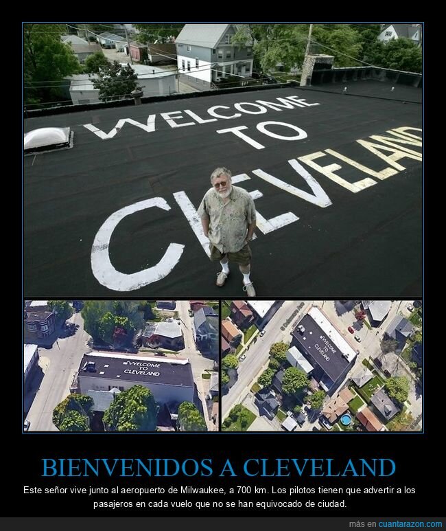 bienvenidos,cleveland,tejado,trolling,aeropuerto