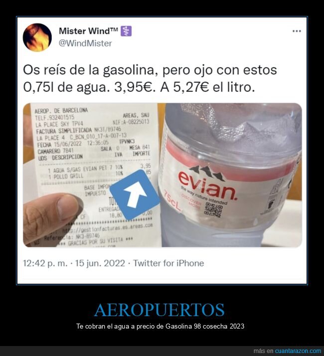 gasolina,precio,agua,aeropuerto