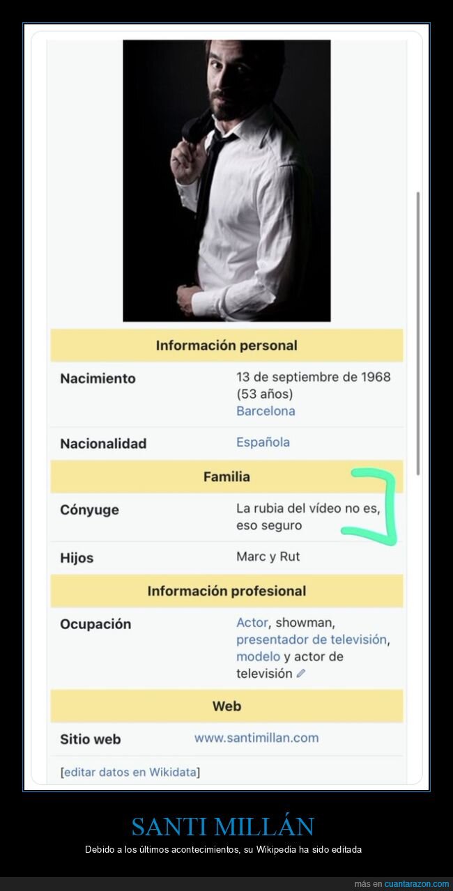 santi millán,wikipedia,rubia,vídeo