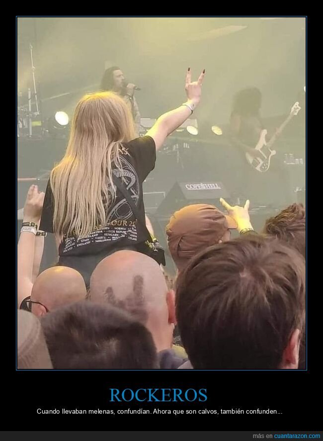 rockeros,calvos,confundir