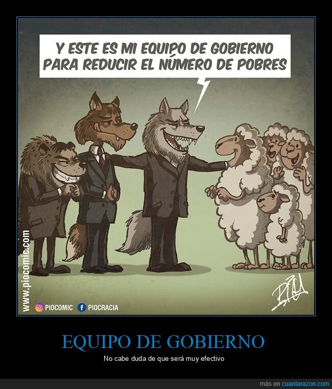 gobierno,reducir,pobres,lobos,ovejas