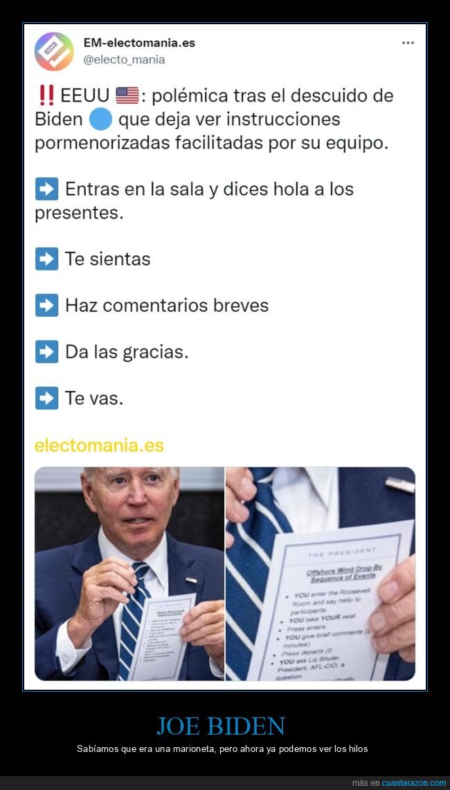 joe biden,instrucciones