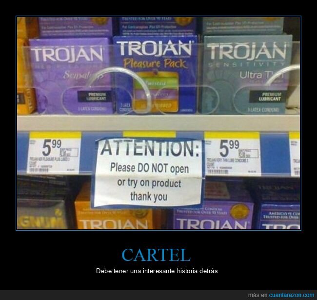 abrir,carteles,condones,probar