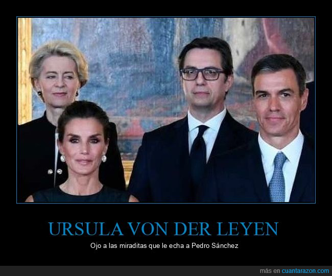 ursula von der leyen,pedro sánchez,miradas,políticos