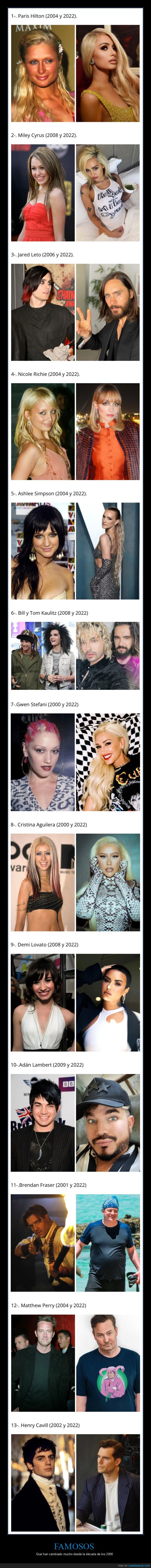 famosos,cambiar,antes,ahora