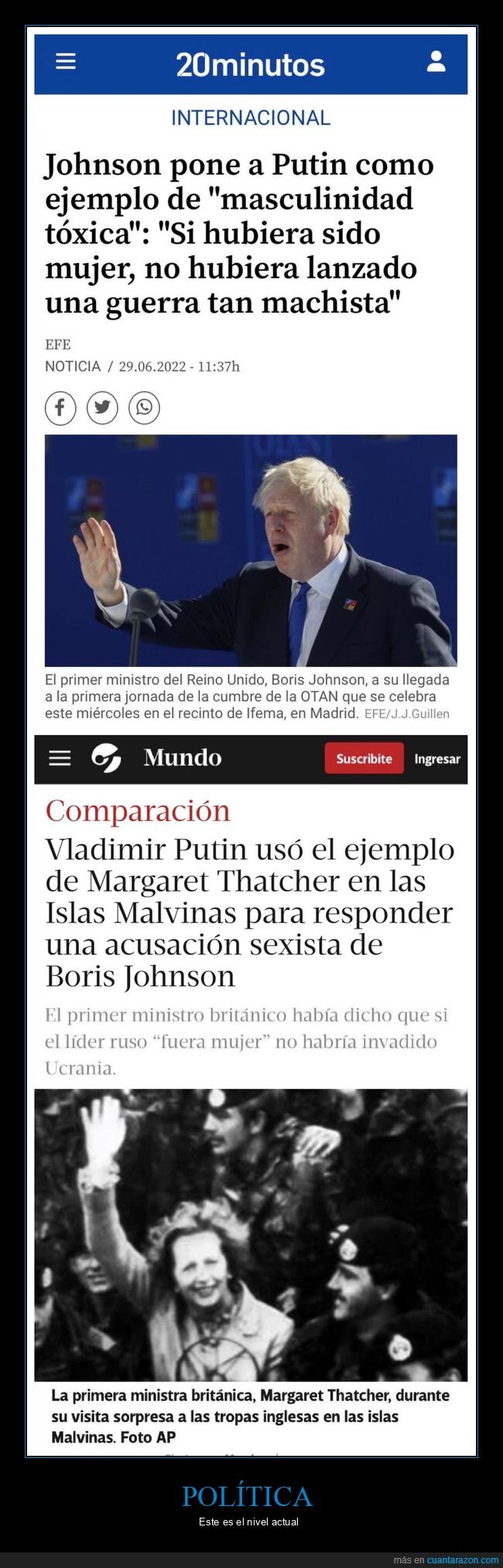 boris johnson,putin,machismo,guerra,margaret thatcher,políticos