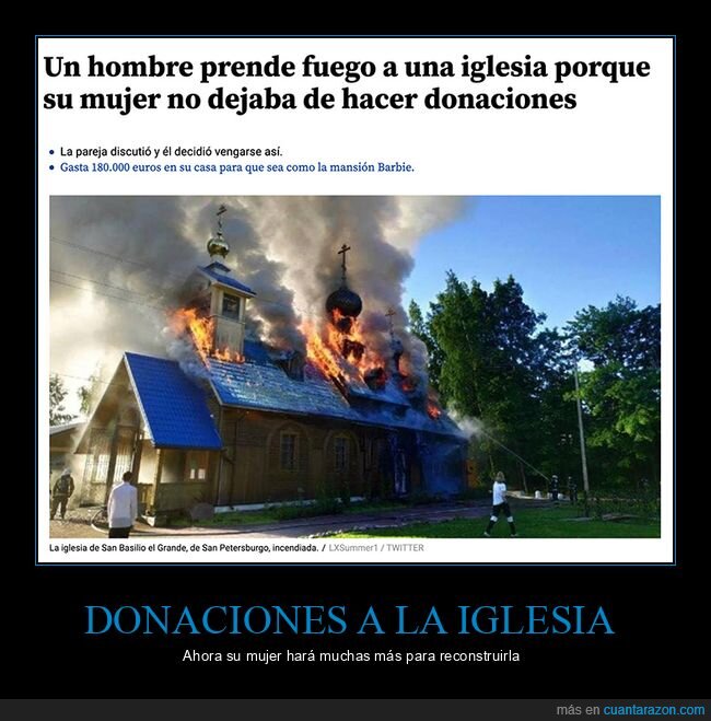 donaciones,fuego,iglesia,mujer