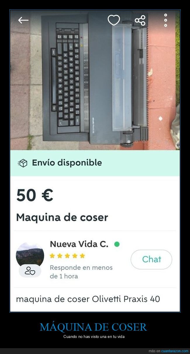 máquina de coser,máquina de escribir,anuncios,wallapop,fails