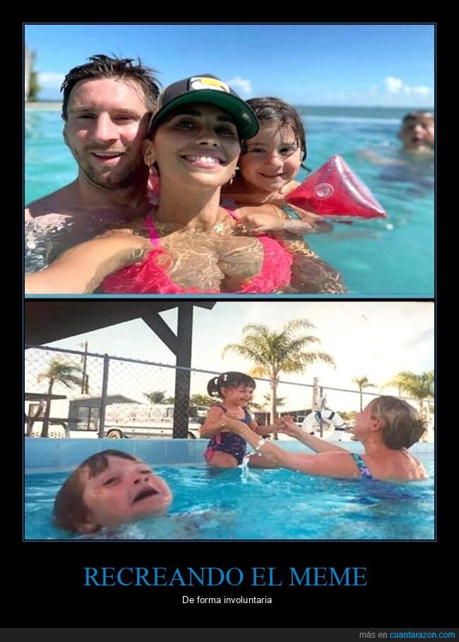 hijo,messi,piscina