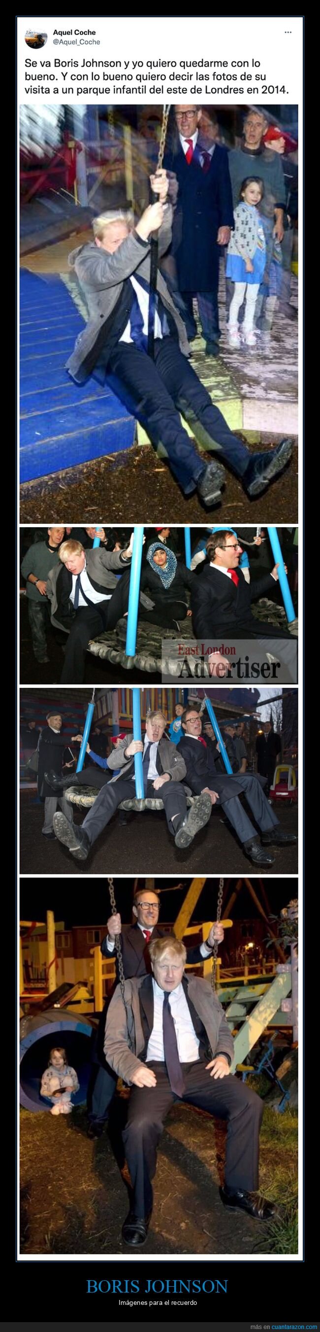 boris johnson,dimitir,parque infantil,políticos